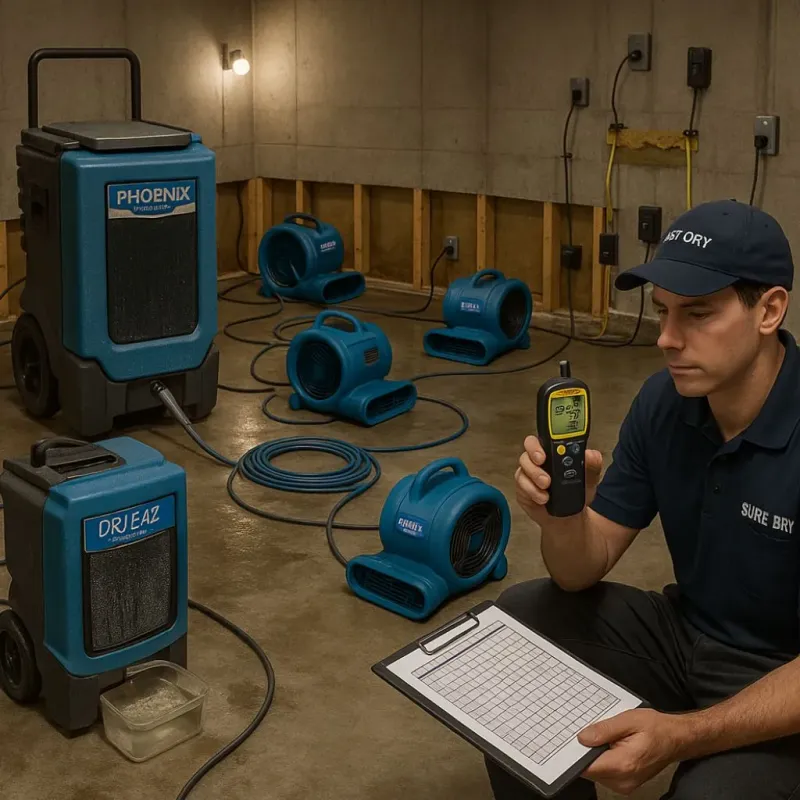 Structural Drying and Dehumidification process in Rock Creek, AL